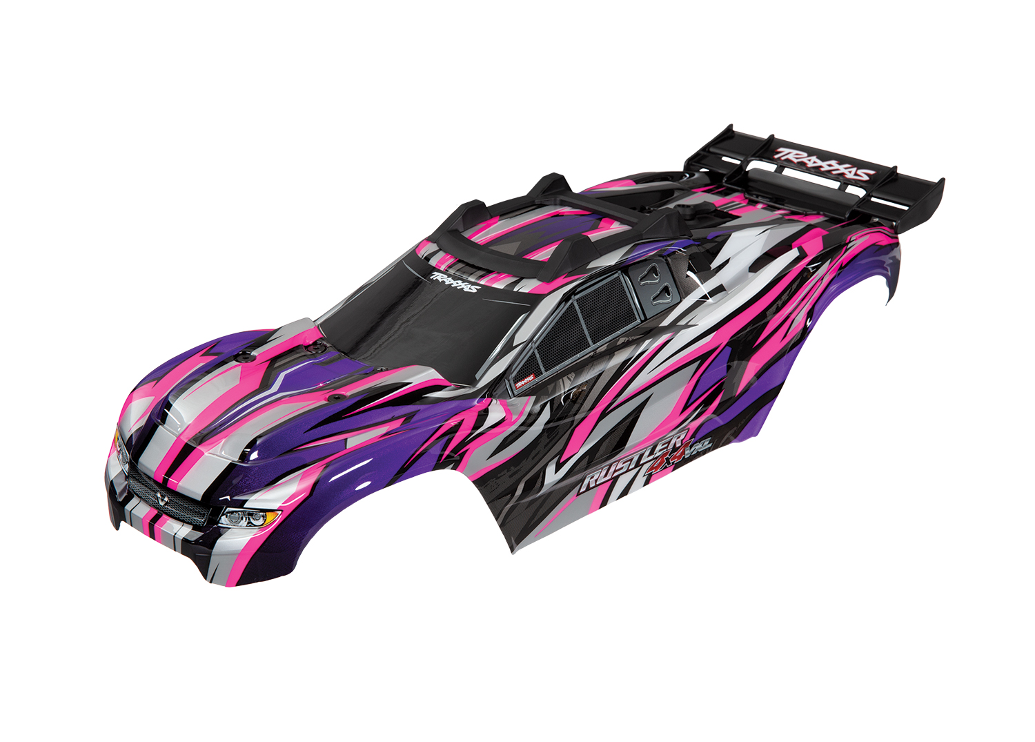 Traxxas Body Rustler 4X4 Vxl Pink/ Window Grill Lights Decal Sheet 6717P