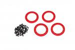 Traxxas Beadlock rings satin RED (1.9') (aluminum) (4)/ 2x10 CS (48) 8169R