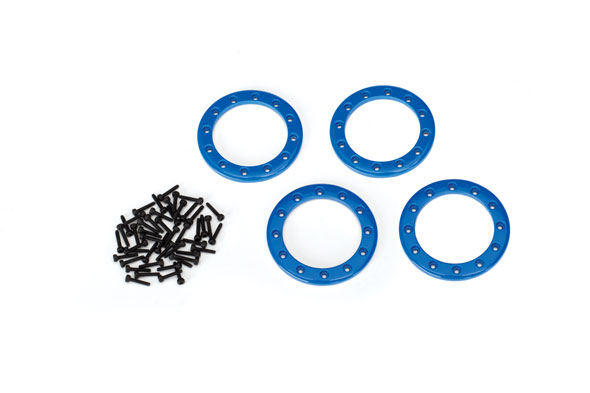 Traxxas Beadlock rings satin BLUE (1.9') (aluminum) (4)/ 2x10 CS (48) 8169X