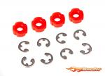Traxxas Piston damper (red) (4)/ e-clips (8) 8261