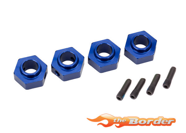 Traxxas Wheel hubs 12mm hex (4) stub axle pins Blue 8269X