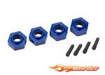 Traxxas Wheel hubs 12mm hex (4) stub axle pins Blue 8269X