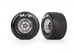 Traxxas Tires & Wheels, Assembled/Glued, Weld Chrome Black (Rear, 2) 9475R