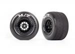Traxxas Tires & Wheels, Assembled/Glued, Weld Gloss Black (Rear, 2) 9475