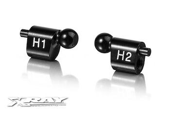 XRAY ALU QUICK ROLL-CENTER HOLDER 4.9MM - H1 + H2 303035