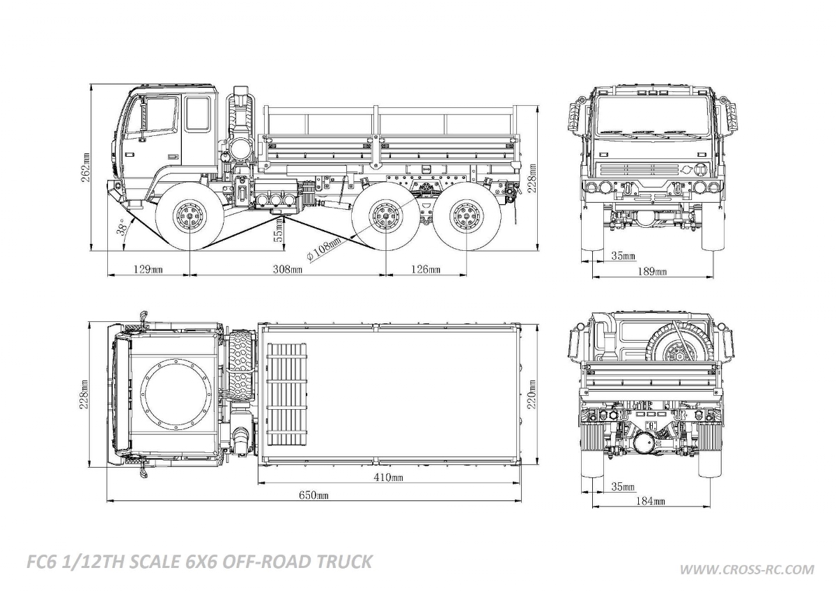 CrossRC Crawling Kit - FC6 1/12 Truck 6x6 90100082 - Afbeelding 18
