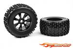 Corally Off-Road 1/8 Monster Truck Tires - Gripper - Glued on Black Rims - 1 pair C-00180-378