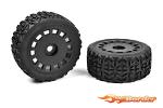 Corally Off-Road 1/8 Monster Truck Tires - Tracer - Glued on Black Rims - 1 pair C-00180-613