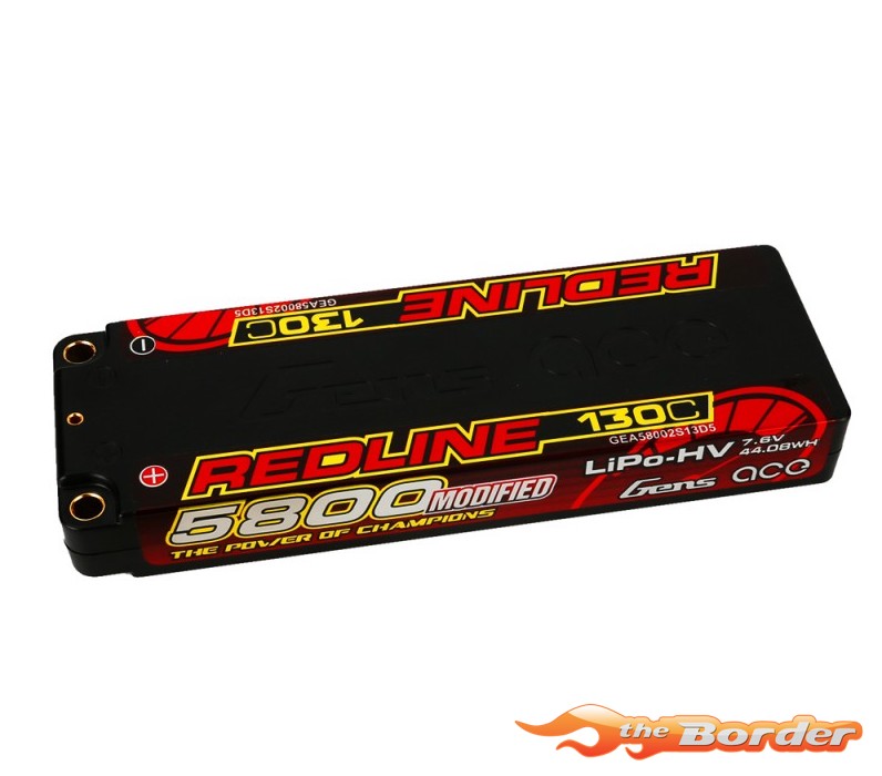 GensAce Redline Series 5800mAh 7.6V 130C 2S HV Ultra LCG LiPo Battery