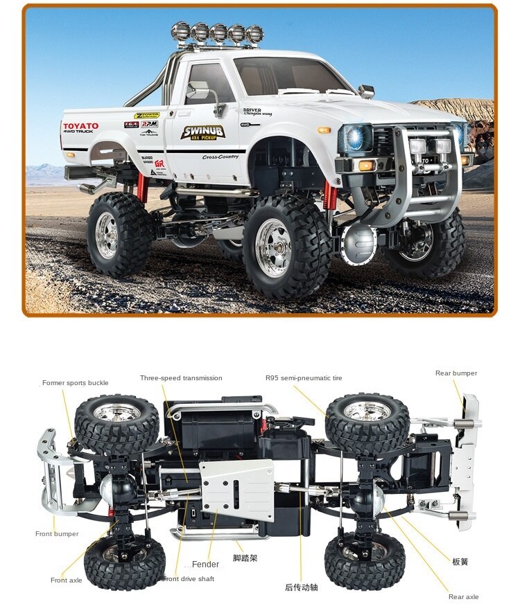 HG P409 2.4Ghz 4x4 Scale Hi-Lux Crawler Pick-Up 1/10 RTR White
