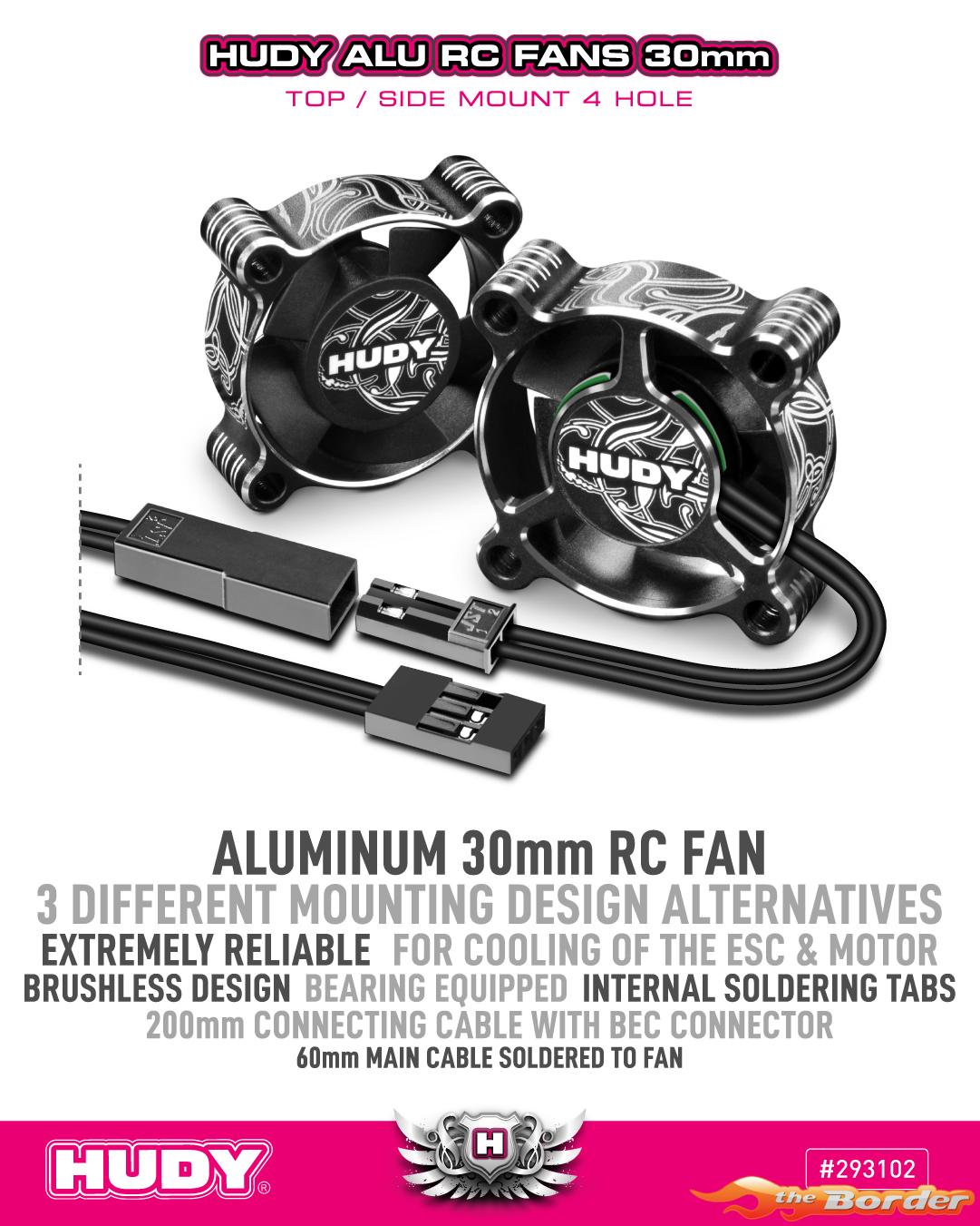 Hudy Alu RC Fan 30mm - Top/Side Mount 4 Hole 293102 - Afbeelding 4