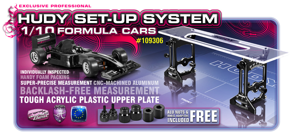 Hudy Universal Exclusive Set-Up System for 1/10 Formula Cars 109306