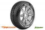 LouiseRC B-Turbo 1/8 Tyres Chrome Spoke Wheel Super Soft (2) LR-T3104VBC