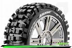 LouiseRC B-Bulldoze 1/8 Tyres Chrome Spoke Wheel Soft (2) LR-T324SBC