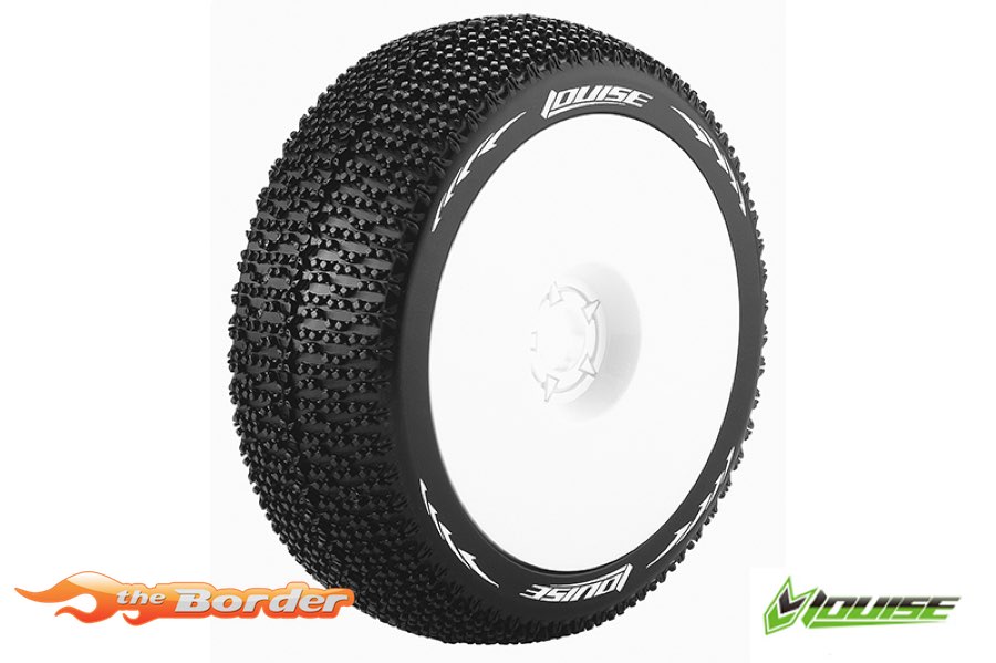 LouiseRC B-Maglev 1/8 Tyres White Dish Wheel Soft (2) LR-T3100SW