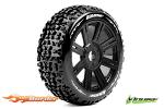 LouiseRC B-Mazinger 1/8 Tyres Black Spoke Wheel Soft (2) LR-T3108SB