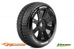 LouiseRC B-Turbo 1/8 Tyres Black Spoke Wheel Super Soft (2) LR-T3104VB