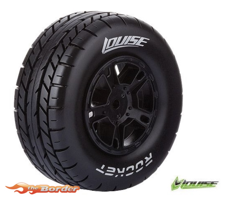 Louise RC SC-Rocket Traxxas Slash Tires - 2WD Rear (4WD F/R) Wheels Soft Black Glued LR-T3154SBTR