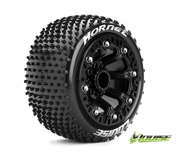 Louise RC ST-Hornet Traxxas E-Revo & Summit 1/16 Tires - Wheels Black Glued LR-T3172SB