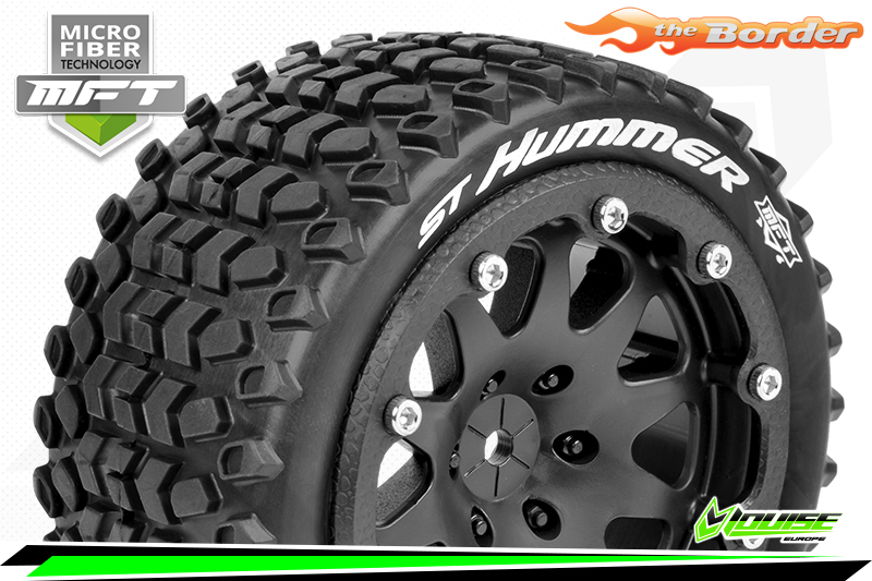 Louise RC ST-Hummer MFT Stampede/Rustler Rear Tire Soft - 0 Offset Beadlock - Black LR-T3314SB