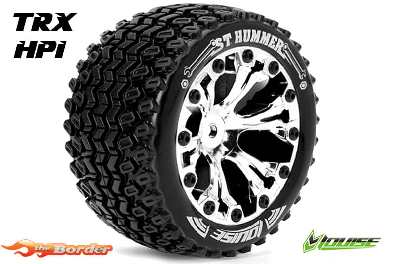 Louise RC ST-Hummer Traxxas Stampede-Rustler Tires - 2WD Front Wheels Chrome Glued LR-T3209SCH