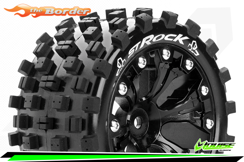 Louise RC ST-Rock Traxxas Stampede/Rustler Tires - 2WD Front Wheels Black Glued LR-T3273SBH