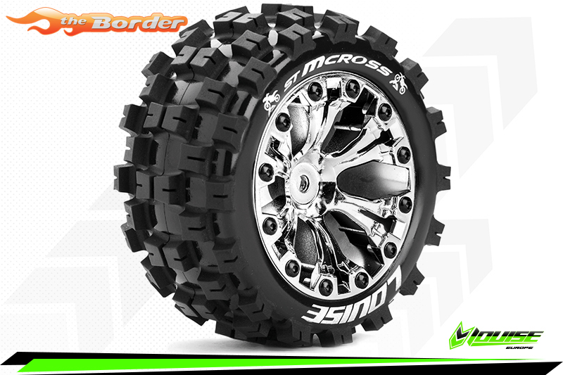 Louise RC ST-mCross Traxxas Stampede/Rustler Tires - 2WD Front/4WD F&R Wheels Chrome Glued LR-T3272SCH
