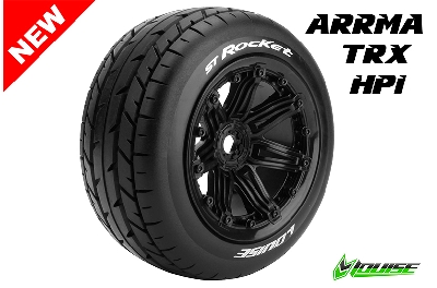 LouiseRC Tires & Wheels ST-Rocket 1/8 Truck (Beadlock) Black (2) LR-T3286B