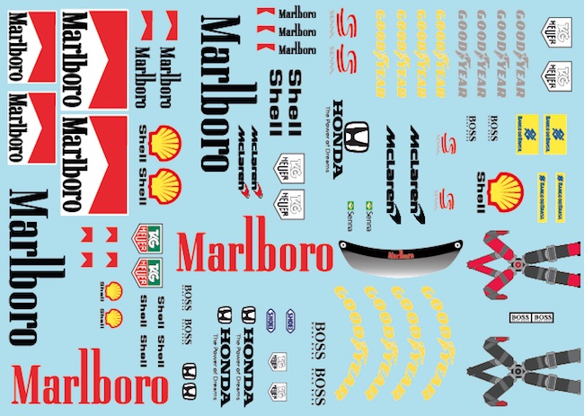 MP4-5 (1989) F1 Decal Sheet 1/10 BRPD1305