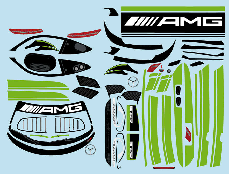 Mercedes AMG GT3 1/10 Decal Sheet - Green BRPD1525