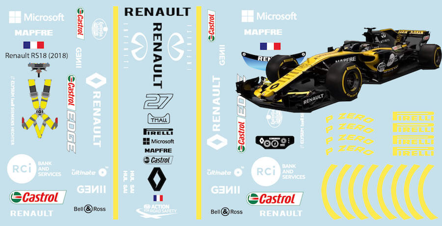 R. Decal Sheet F1 RS18 (2018) BRPD1358