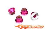 Traxxas Nuts 4mm Flanged Nylon Locking Alum. Pink (4) 1747P