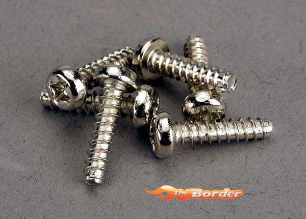 Traxxas 3x12mm roundhead self-tapping (6) screws 2676