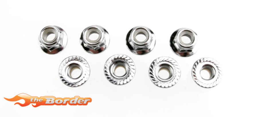 Traxxas Nuts, 5mm flanged nylon locking (steel serrated) (8) 5147X