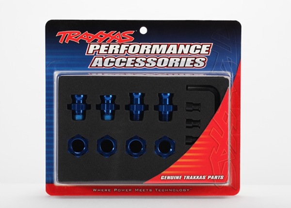 Traxxas Wheel Hub Set 17mm Short (2) Long (2) Blue Slash 2WD 5853X - Afbeelding 3