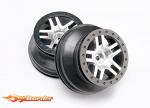 Traxxas Wheels SCT Split-Spoke, satin chrome beadlock style Slash Front 5876