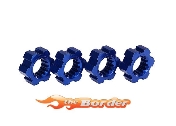 Traxxas Wheel hubs hex (2)/ hex clips aluminum (blue-anodized) (4) TRX7756X