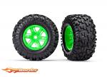 Traxxas Tires & Wheels Assembled Glued (X-Maxx green wheels 2pcs.) 7772G