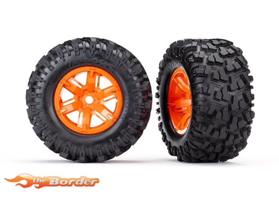 Traxxas Tires & Wheels Assembled Glued (X-Maxx orange wheels 2pcs.) 7772T