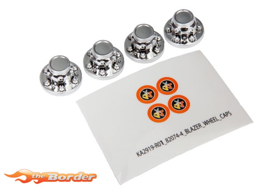 Traxxas Chrome Center Caps (4) + Decals Sheet 8164