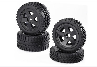 Carson DT03 All Terrain Tire Wheel Set Black 500900027