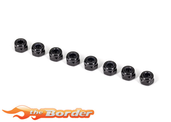 Traxxas 3mm Nylon Locknut (8) Black 2745X