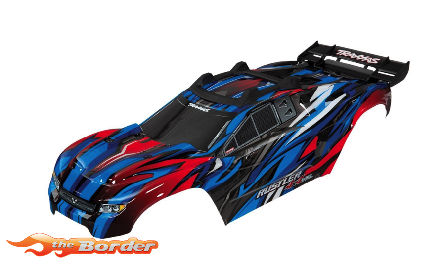 Traxxas Body Rustler 4X4 Vxl Blue Red/ Window Grill Lights Decal Sheet 6717A