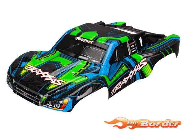 Traxxas Body Slash 4X4 Green and blue (painted decals applied) 6844X