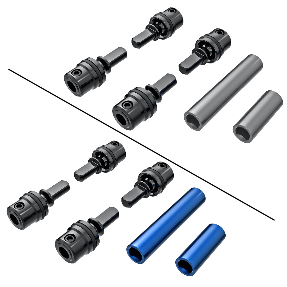 Traxxas Driveshafts, center, male (metal) (4)/ Driveshafts, center, female, Aluminum 6061-T6 (Choose your colour) (front & rear) 9751