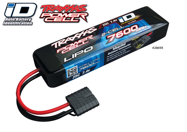 Traxxas LiPo 7600mAh 7.4V 2S 25C for Summit, E-Revo, Slash ID TRX2869X