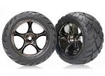 Traxxas Preglued Wheels & Tyres (Tracer 2.2 Black Chrome, assembled and glued) (rear) (2) 2478A