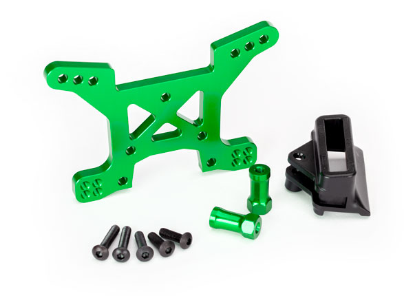 Traxxas Shock Tower Front Rustler 4x4 Alum. (Green-anodized) Body Mount Bracket 6739G