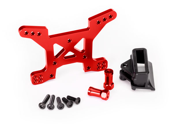 Traxxas Shock Tower Front Rustler 4x4 Alum. (Red-anodized) Body Mount Bracket 6739R