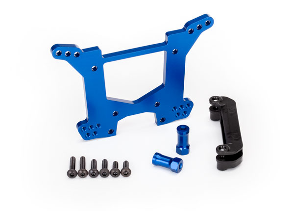Traxxas Shock Tower Rear Rustler 4x4 Alum. (blue-anodized) Body Mount Bracket 6738X